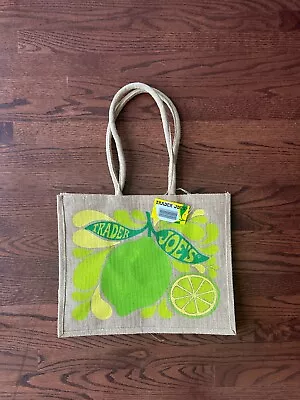 Brand New Trader Joe's Reusable Canvas Eco Tote Bag With Tag (Green Lime) • $29.99