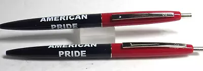 Set Of 2 BIC CLICK Ballpoint Pens -Imprinted AMERICAN PRIDE • $8.99