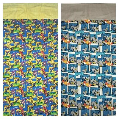 2 Vintage DC Comics Superman & Batman Pillow Cases Pillowcases Comic Strip Print • $19.99