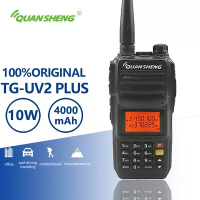 QuanSheng TG-UV2 Plus 10W Talkie Walkie 4000mAh Vhf Uhf Dual Band Two Way Radio • $118.77