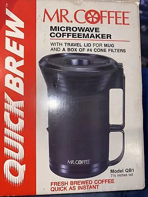 Vtg Mr. Coffee Quick Brew QB1 Microwave Coffeemaker W/ 10 Oz Travel Mug USA • $18