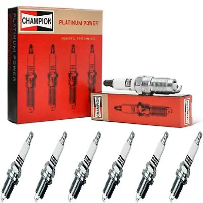 6 Pcs Spark Plugs Champion Platinum Set For MERCEDES-BENZ 300E 1990-1992 L6-2.6L • $50.61