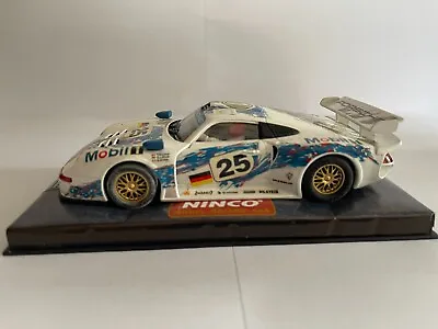 Ninco 50149 1/32 Porsche 911 GT1 24hr Le Mans 1996 Slot Car. White. No. 25 • £45