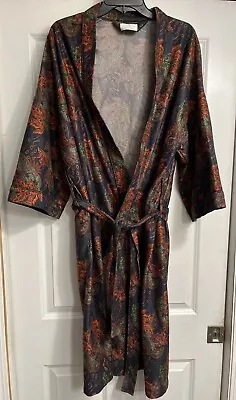 Vtg Bill Blass Men's Stylish Robe Lounging Jacket Hefner Jacket One Size Velour • $34.44