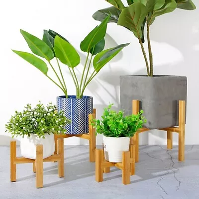 £7.37 • Buy Wooden Shelf Rack Holder Plant Flower Pot Stand Wood Home Garden Display Tools
