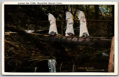 Moosic Lake Pennsylvania 1920s Postcard Across The Cliffs Three Women • $4.50