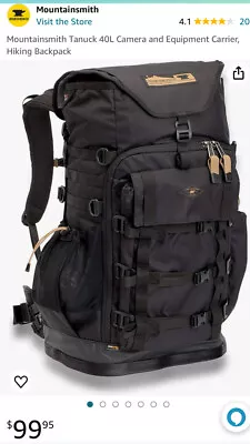 Mountainsmith Tanuck 40L Photo Backpack (Black) NEW NEVER USED - Ready To Ship • $60