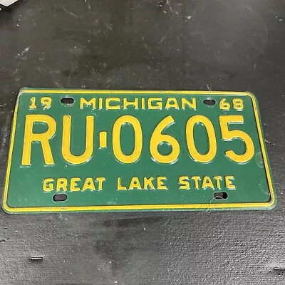 1968 Michigan License Plate Green Vintage Great Lake State Retro Mancave • $15