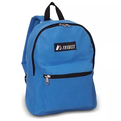 Everest Basic Backpack BAG Canvas 600D Polyester AQUA Blue #1045K • $13.95