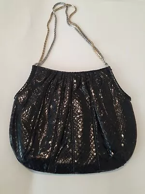 Judith Leiber Vintage Black Snakeskin Bag • $65