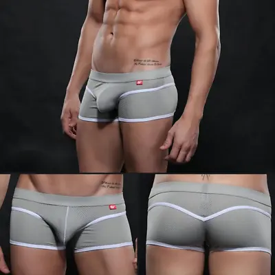 $7.68 • Buy Sexy Underwear Trunks Breathable Men's Boxer Briefs U Pouch Mesh Men's Panties