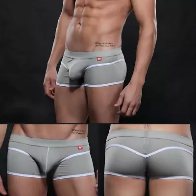 $7.68 • Buy Sexy Underwear Trunks Breathable Men's Boxer Briefs U Pouch Mesh Men's Panties