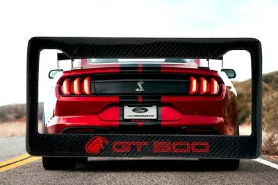 $45 • Buy 2020 Shelby GT500 Mustang Rapid Red Black 100% Carbon Fiber License Plate Frame 