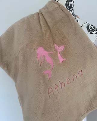 £14.99 • Buy PERSONALISED CHILDREN'S Blanket - Plush Fleece Blanket - EMBROIDERED - MERMAID