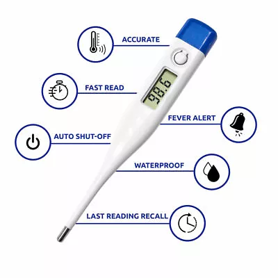 XRGO XPTD1 Oral & Rectal Digital Medical Thermometer With Fever Indicator • $14.99