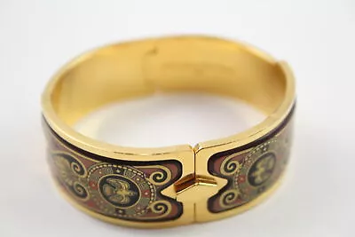 Michaela Frey Team Bangle Enamel Gold Tone Bird Ornate Signed Branded • £11.50