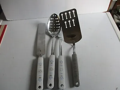 4 Vintage Kitchen Untensils Ecko Hex Tulip Fork Ladel Foley Spatula Cake Knife • $36.99