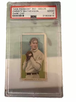 T206 Piedmont 350-460/25 Christy Mathewson Dark Cap PSA 2 NY • $1200