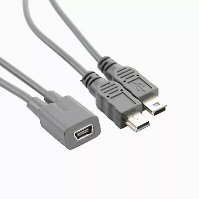 Mini USB 2.0 Female To Dual 2 Male Splitter Y Extension Charger Adapter  Cable • $5.50