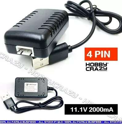 11.1v USB Charger For 4 PINS Lipo Battery J8 J9 J10 ACR/M4A1/SCAR Gel Blaster AU • $17.49