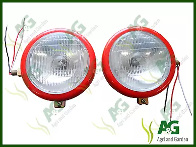 Head Lamp Set C/W Bulbs Wiring And Tractor Logo For Massey Ferguson 35 65 • £29.95