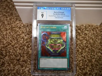 YuGiOh Pot Of Greed ULTIMATE RARE Cgc 9 MINT Duelist Pack Kaiba DPKB-EN029 2010 • $99.99