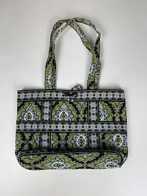 Vera Bradley Cambridge Green Blue Small Tote Bag Purse Tic Tac Toe Toggle • $17.95