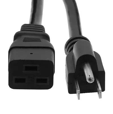 3-Foot Power Cord NEMA 5-15 To C19 14AWG Server AC Power Cord SJT Ccable • $10.25