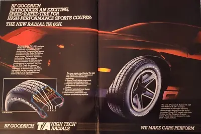 1984 Vintage 2 Page Print Ad BF Goodrich Radial T/A 60H High Tech We Make Cars • $9.95