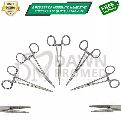 5 Pcs Hartman Mosquito Hemostat Forceps Set 3.5  Straight Surgical Dental • $9.40