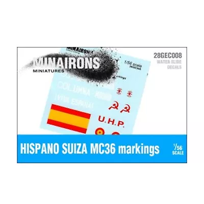 Minairons Spanish Civil War 1:56 Hispano Suiza MC-36 Markings New • $4.59