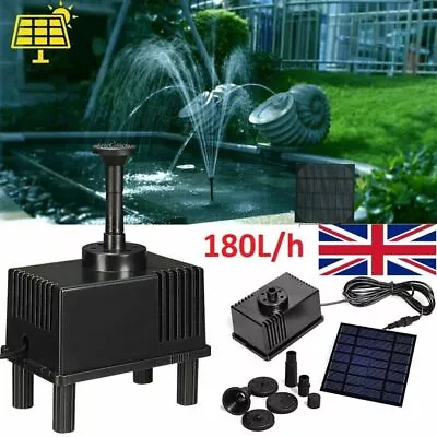 Solar Powered Water Pond Filter Pump Home Garden Submersible Fish Tank Fountains • £12.19