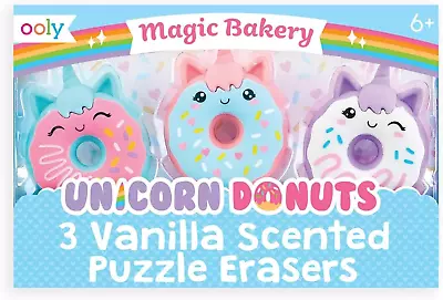 Magic Bakery Unicorn Donuts Vanilla-Scented Erasers For Pencils - Set Of 3 D... • $13.99