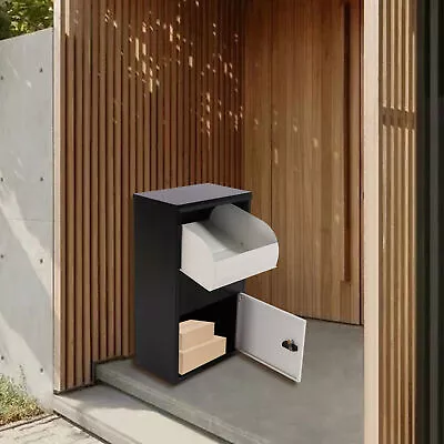 Black Package Delivery Box Mail Parcel Drop Mailbox Home Container Outdoor Porch • $119.70