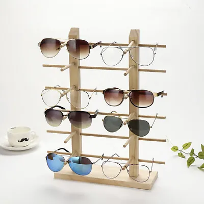 $20.76 • Buy Wood Sunglasses Eyeglass Rack Glasses Display Stand Holder Organizer Tray A!AU