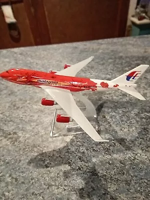 Malaysia Airlines 747  Experience Refined   Model. 14cm Boxed Stand • £15