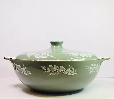 Vintage Grey / Green White Designs Lidded Ceramic Serving / Vegetable Tureen VGC • £14.99