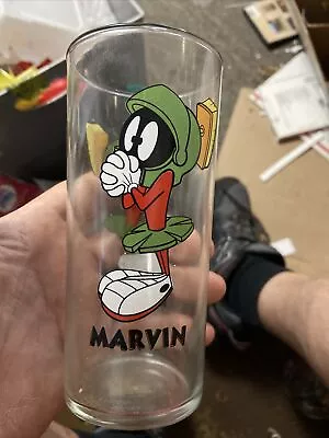 Warner Brothers Marvin The Martian 15 Oz Drinking Glass  RARE! • $29.99