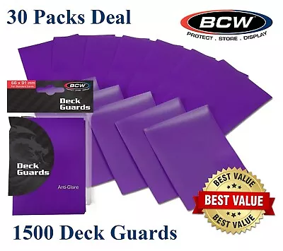 1500 Matte Purple MTG BCW Deck Guards CCG Pokemon Gaming Card Sleeves 30 Packs • $53