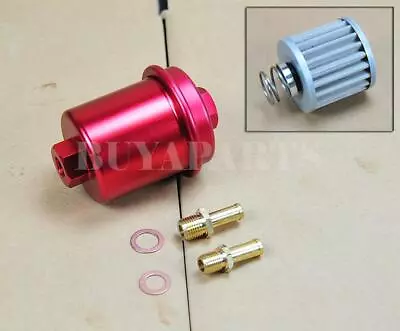 Universal Auto Jdm Vip High Volume Pressure Micro Mesh Fuel Filter 200psi Red • $32.19