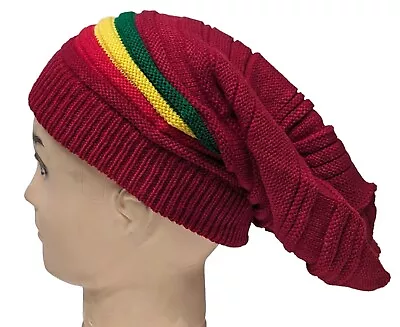 Rasta Reggae Style Winter Ski Crochet Beret Baggy Oversize Slouchy Beanie Hat • $9.99