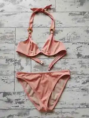 La Perla Aquasuit Peach Swimsuit Bikini Italy Size 44/44 USA 34B/S • $25