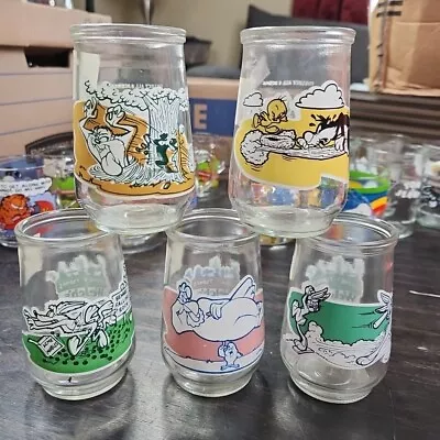 Lot Of 5 Welch's Looney Tunes Collectors Jelly Jar Glasses • $21.60