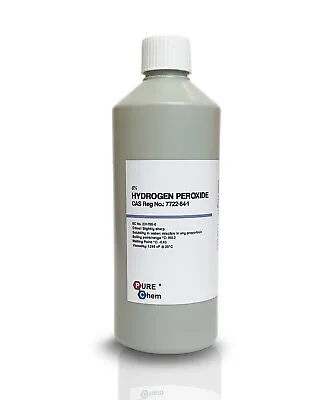 Hydrogen Peroxide Food Grade 3% 6%  500ml 1L Pure Chem Fast Free Delivery • £7.69