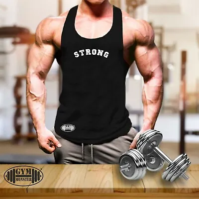£6.99 • Buy Strong Vest Gym Clothing Bodybuilding Training Workout Exercise MMA Men Tank Top