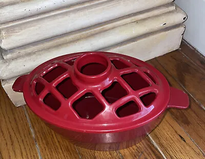 Wright Fireplace Steamer Cast Iron Lattice Red 1 Quart Cap.  For Heating Water • $24