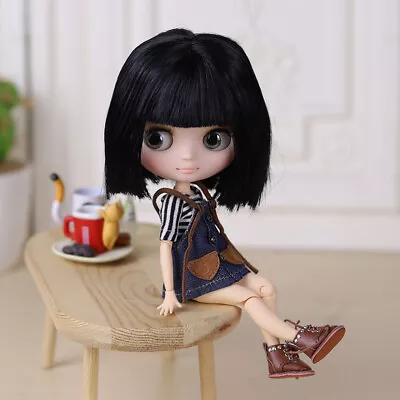8  Middie Blyth Doll Joint Matte Face Black Bob Hair Doll Hand Gesture Gift • $79.99