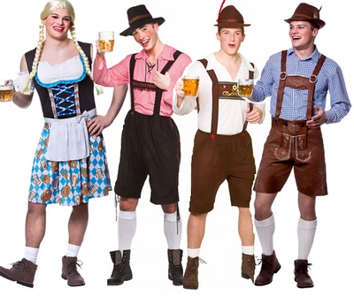 £20.99 • Buy Mens Oktoberfest Lederhosen Fancy Dress Costume German Beer Festival Adults