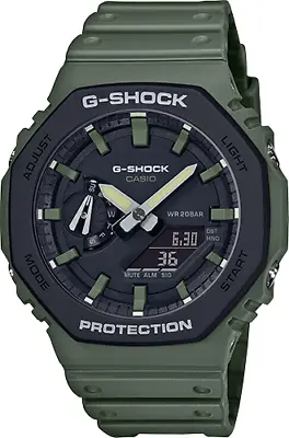 Men's Casio G-Shock Analog-Digital Army Green Resin Strap Watch GA2110SU-3A • $155.82