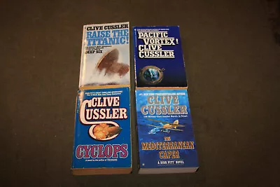 Lot Of 4 Clive Cussler PBs - Raise The Titanic Pacific Vortex Cyclops + • $9.99